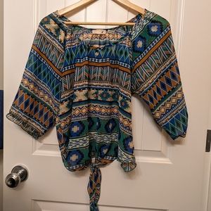 Med Boho Half Sleeve Top